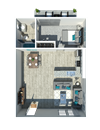 One Bedroom and One Bathroom
